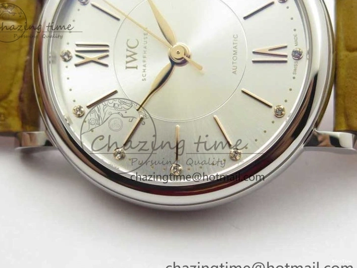 MIROTIME 0515 Durable Portofino 37mm SS V7F 1:1 Best Edition White Dial on Light Brown Leather Strap A 7092